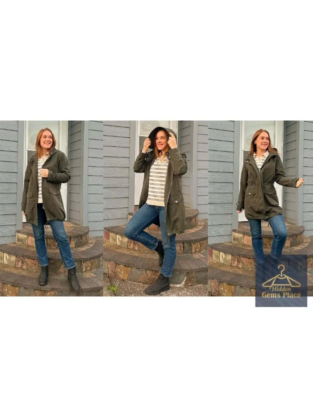 Waterproof Long Trench Raincoat for Women with Hood